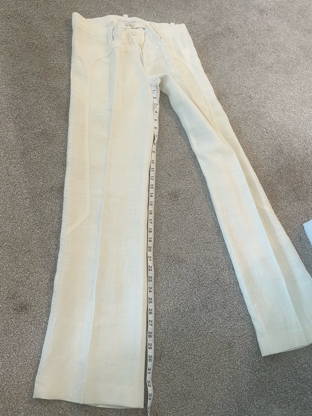 Cream Linen Trousers by Zara - size 4